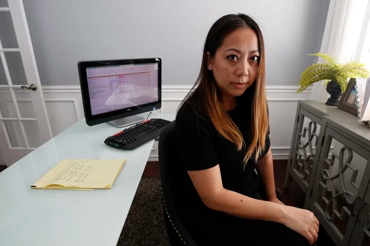 Mia Foster in her home office in Elk Grove, Calif.,  was furloughed from her job providing IT services to health clinics in March, and waited five weeks to receive her unemployment benefits.