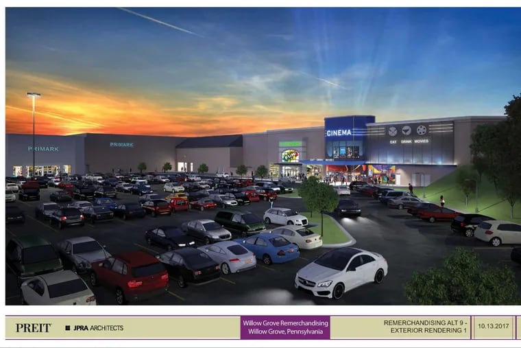 The 11-screen, dine-in theater by Studio Movie Grill that's being proposed for Willow Grove Park Mall owned by Pennsylvania Real Estate Investment Trust (PREIT).