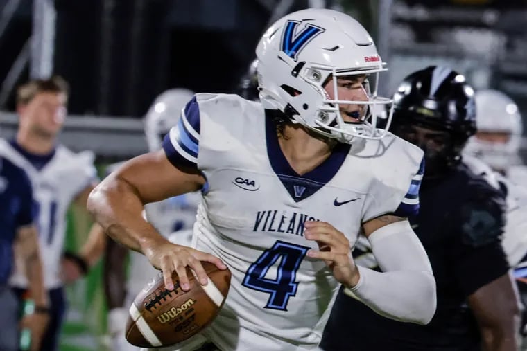 Villanova quarterback Connor Watkins (4) and the Wildcats saw their season end on Saturday in the quarterfinals of the FCS playoffs.