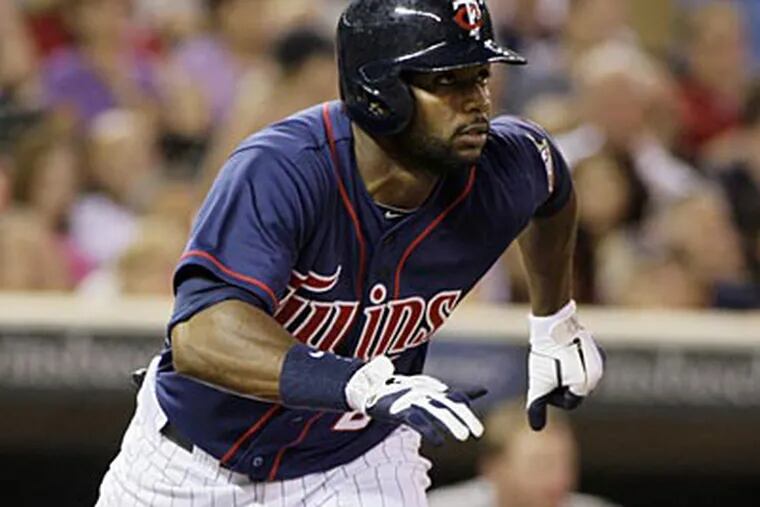 Twins outfielder Denard Span might be a player who would appeal to the Phillies in a trade. (AP Photo/Paul Battaglia)