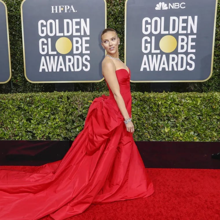 Scarlett Johansson arrives at the 77th Golden Globe Awards at the Beverly Hilton on Jan. 5, 2020, in Los Angeles.