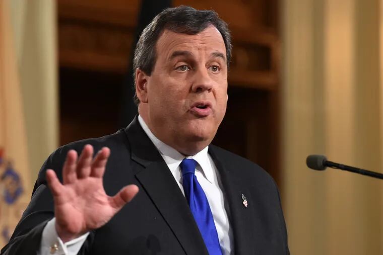 Gov. Christie makes a point during his budget address to a joint session of the New Jersey Legislature on Tuesday.