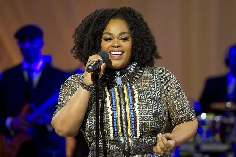 American singer-songwriter, model, poet and actress Jill Scott performs "Run, Run, Run" at BET's "Love and Happiness: A Musical Experience" on the South Lawn of the White House in Washington, DC on Friday, October 21, 2016.