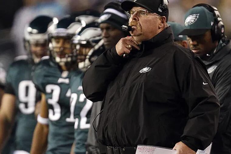 Andy Reid and the Eagles play the Cowboys on Sunday night. (David Maialetti/Staff Photographer)