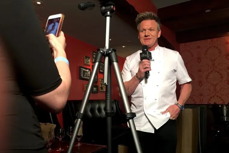 Gordon Ramsay submits to an interview during an appearance at Gordon Ramsay Pub &amp;  Grill at Caesars Atlantic City in December 2017.