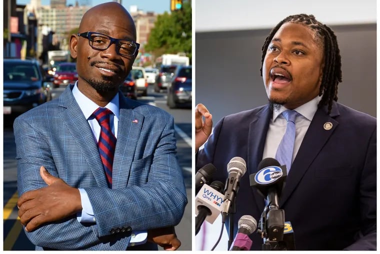 Left: The Rev. Lewis Nash, Sr., leader of the city's 47th Democratic Ward. Right: State Rep. Malcolm Kenyatta, a Democrat running for auditor general and seeking reelection to the state House.