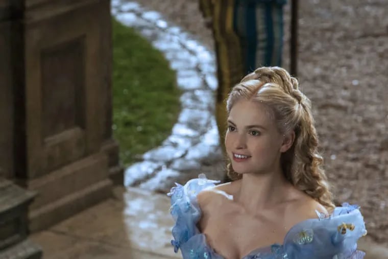 "Downton Abbey" star Lily James as Cinderella.