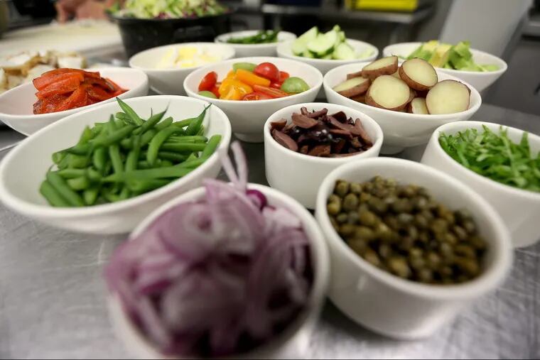 Ingredients for a Nicoise salad at The White Dog Cafe. DAVID MAIALETTI / Staff Photographer