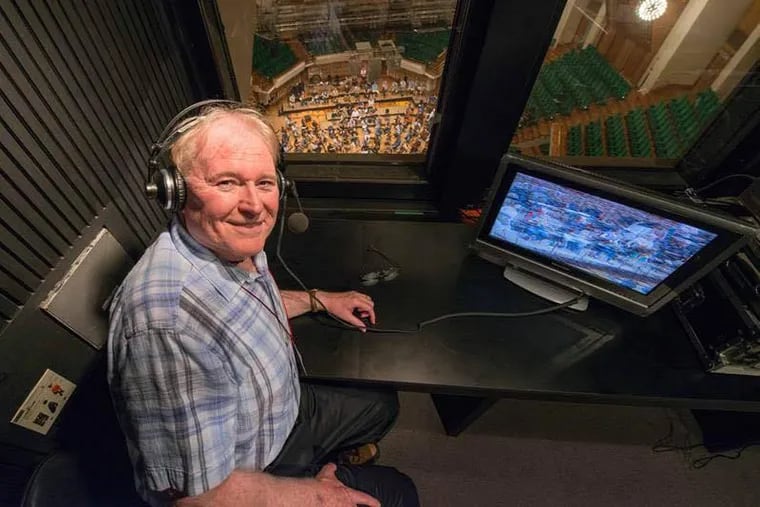 Gregg Whiteside hosted WRTI-FM broadcasts of the Philadelphia Orchestra's 2016 Asian Tour. Whiteside sits in the broadcast booth at the  Hong Kong Cultural Centre.