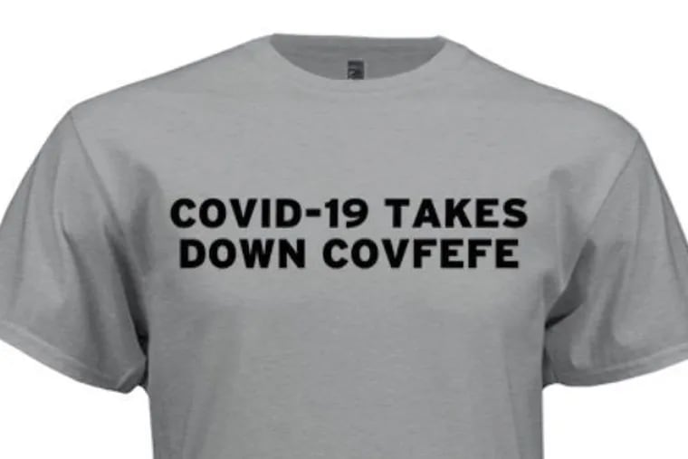 The United States Patent and Trademark Office has been been slammed by trademark applications related to the coronavirus pandemic, from both individuals and businesses. This T-shirt design was submitted by a family doctor in Ardmore.