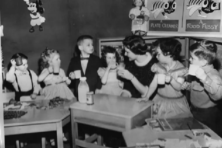 A scene from &quot;Romper Room,&quot; Philadelphia version. After graduating from Temple University, Claire Coleman Schweiker wanted to have a children's program in the then-new medium of television. She was host for two years.