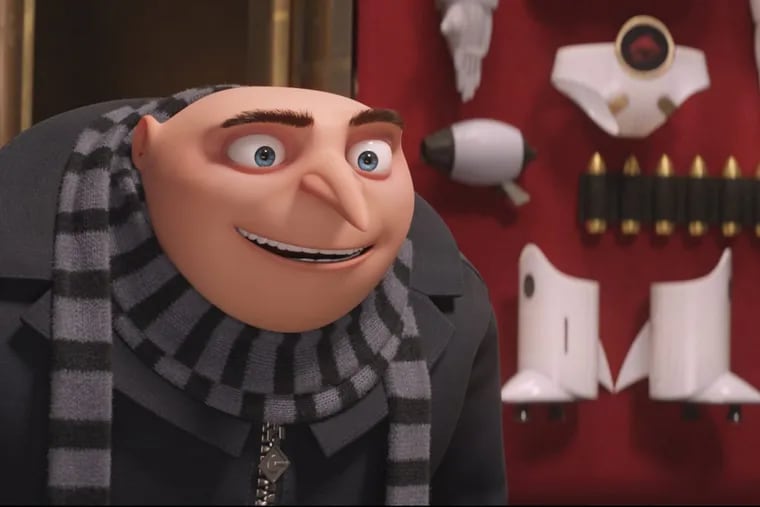This image released by Illumination and Universal Pictures shows character Gru, voiced by Steve Carell in a scene from “Despicable Me 3.” (Illumination and Universal Pictures via AP)