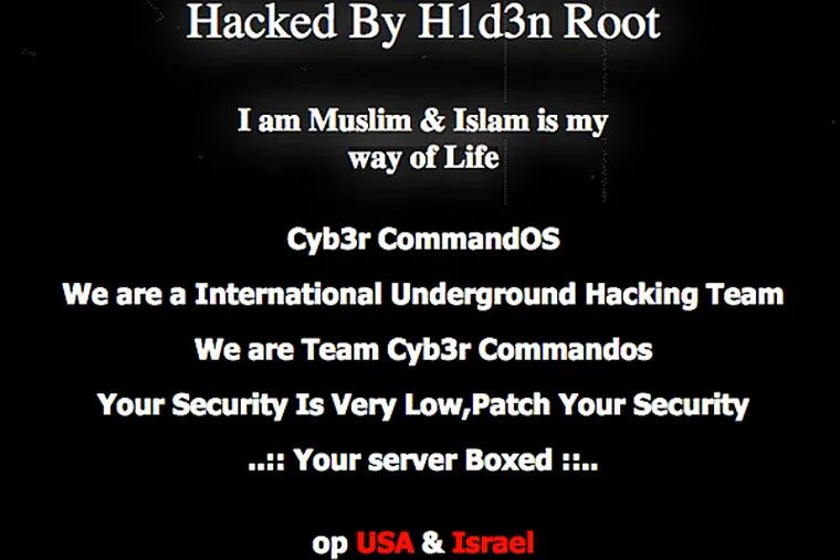 On Twitter, Cyber ComandOs, a group that identifies itself as a Muslim hacker team, took responsibility for the cyber attack. (Screenshot)