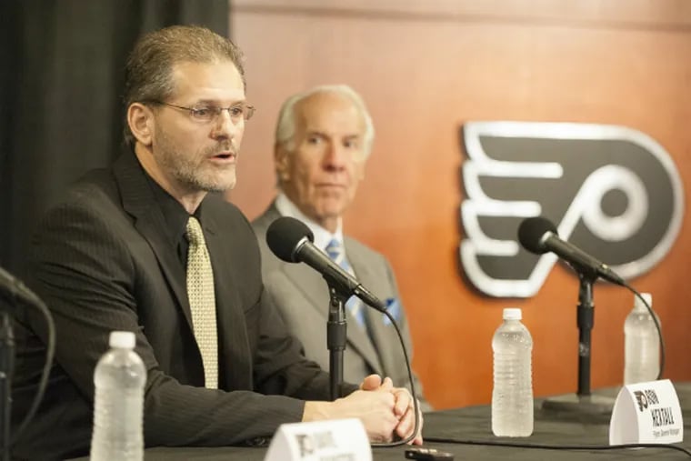 Flyers general manager Ron Hextall and chairman Ed Snider.