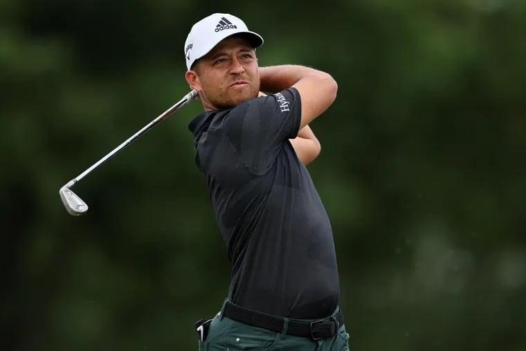 Xander Schauffele of the United States plays his shot from the seventh tee during the final round of the BMW Championship at Wilmington Country Club on August 21, 2022 in Wilmington, Delaware. (Photo by Andy Lyons/Getty Images)
