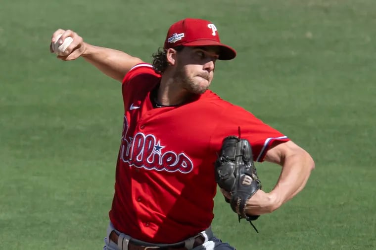 Aaron Nola looks to be the Phillies' starter in Game 1 of the World Series on Friday.