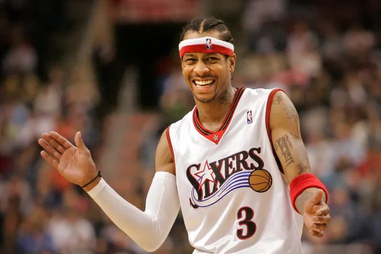 Allen Iverson in a 76ers' overtime win over San Antonio in February 2006. He is partnering with former NBA player Al Harrington’s cannabis brand Viola, which will soon debut in Pennsylvania.