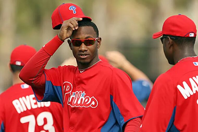 Charlie Manuel said Domonic Brown could see time at all three outfield positions. (Yong Kim/Staff file photo)