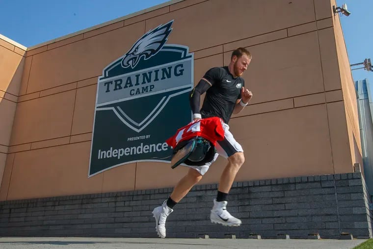 Carson Wentz is healthy in training camp.
