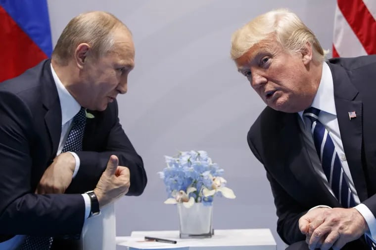 President Trump meets with Russian leader Vladimir Putin at the G20 Summit on July 7 in Hamburg.