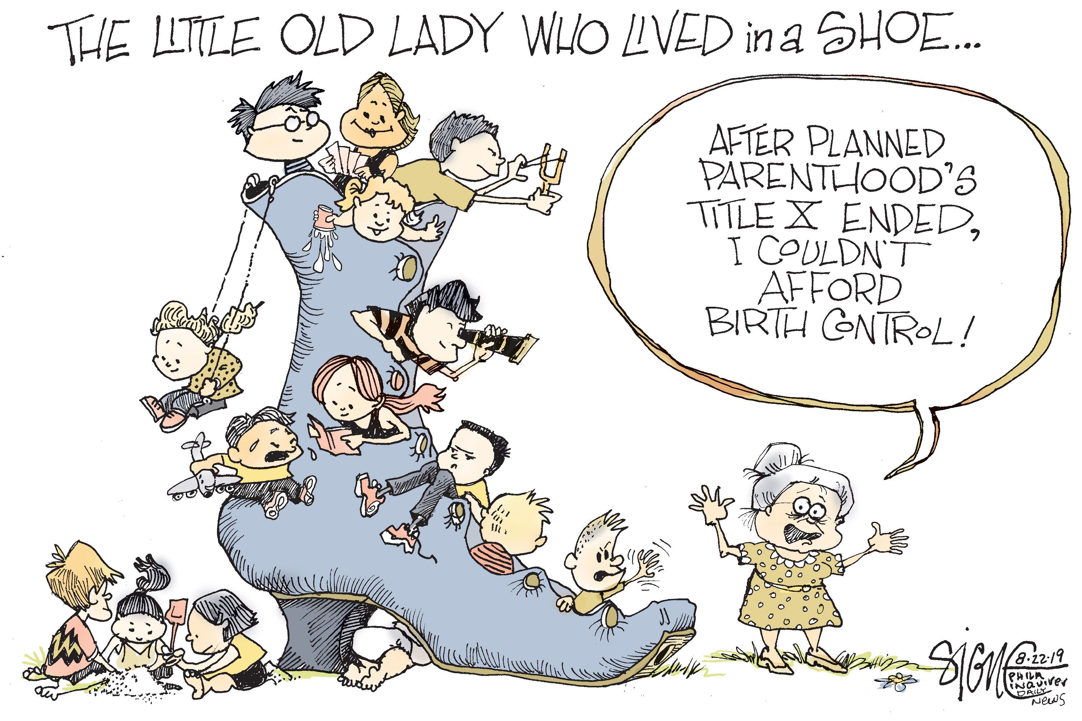 Political Cartoon: Even old ladies use Planned Parenthood