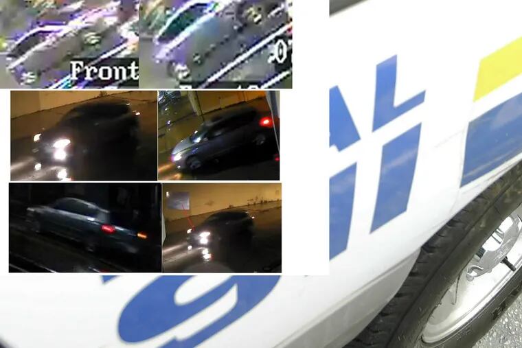 Still images of a vehicle involved in a fatal hit-and-run on Sunday, July 22, 2018, obtained from surveillance videos on Lancaster Avenue near Aspen Street in West Philadelphia.