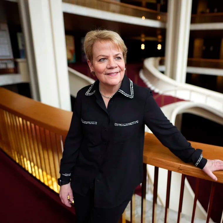Conductor Marin Alsop poses for a portrait at the Metropolitan Opera on Wednesday, April 17, 2024, in New York. “El Nino” plays in repertoire at the Metropolitan Opera through May 17.  (Photo by Charles Sykes/Invision/AP)