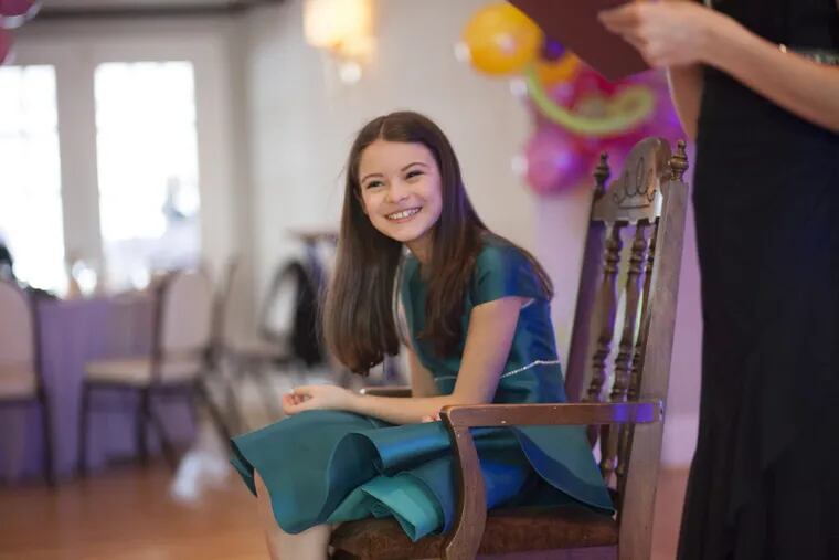 Noa Spanier, now 14, celebrating her bat mitzvah last year.