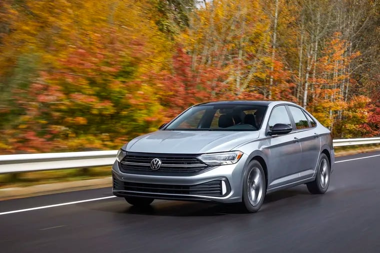 The 2024 Volkswagen Jetta carries on the sedan’s most recent look as a square and sedate econobox.