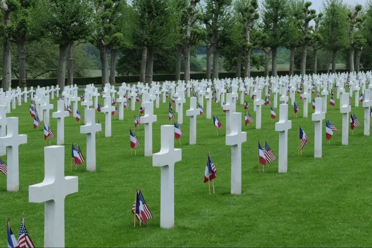 Graves at the Aisne-Marne American Cemetery, one of the many sites visited by the group from Bucknell