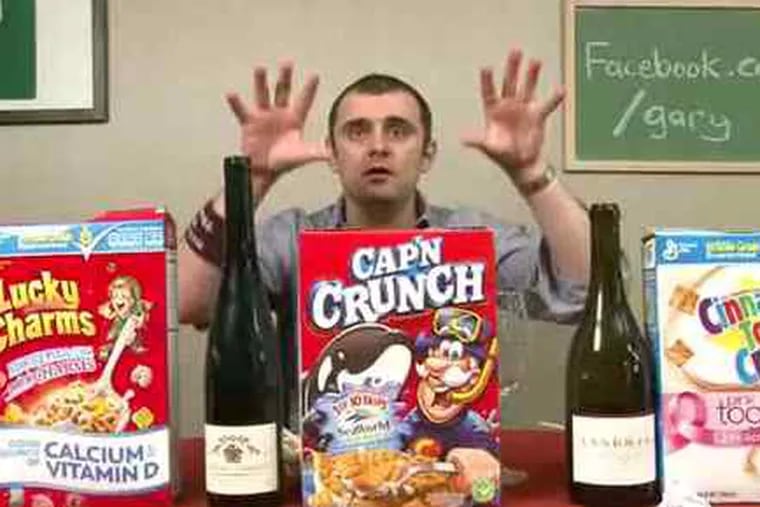 Gary Vaynerchuk weighs in on pairing cereals with wines. He's likely to describe a vintage as tasting like old socks rather than resonating with nutmeg undertones. He built celebrity fame through his social-media status and now has a major book deal.