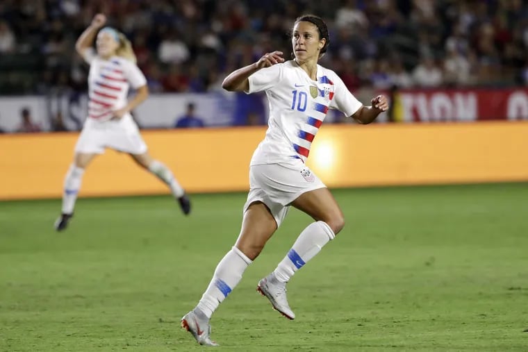 Delran native Carli Lloyd scored a hat trick in the United States' 5-0 World Cup qualifying win over Panama.