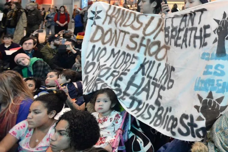 A mass of demonstrators chanting, "Black lives matter" converged in the Mall of America rotunda Saturday as part of a protest against police brutality that caused at least part of the mall to shut down.