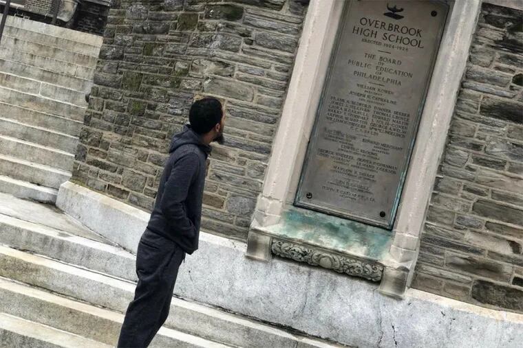 Philadelphia rapper Chill Moody stands outside of his former high school, Overbrook High School, and thinks about the greats that have walked the halls.