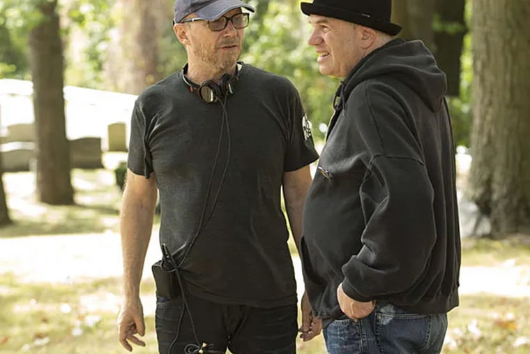 Director Paul Haggis (left) and writer David Simon on location for HBO's "Show Me a Hero."