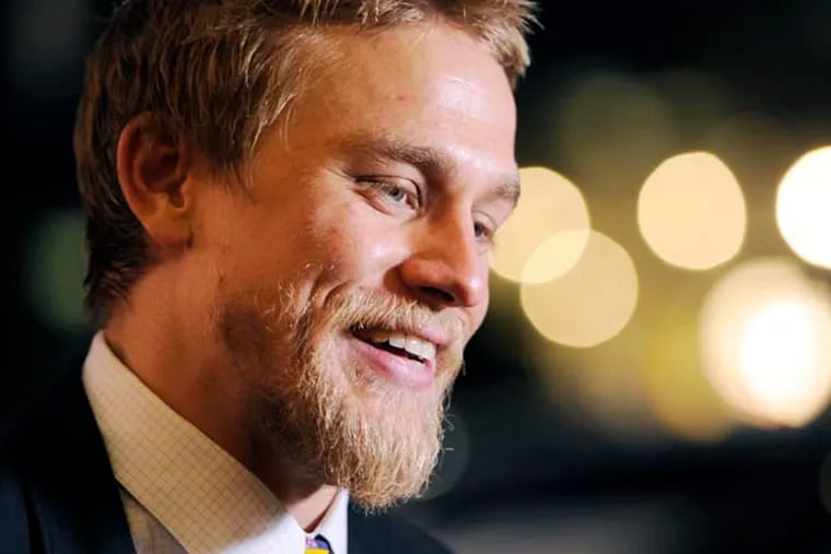 Charlie Hunnam, a cast member in "Sons of Anarchy," is interviewed before a screening of the fourth season premiere of the television series, Tuesday, August 31, 2011, in Los Angeles. The premiere is set on air on the FX network on Sept. 6. (AP Photo/Chris Pizzello)