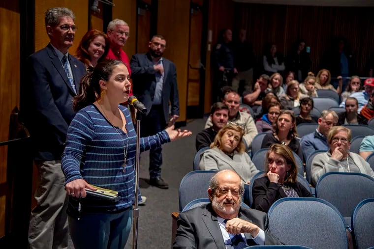 Is it any wonder why Abington School District sought a $25 million donation from billionaire Stephen Schwarzman (shown here is a photo from a contentious school board meeting from earlier this year), given the loan-shark-like tax increases heaped upon suburban Philiadelphia school districts over the past decade?