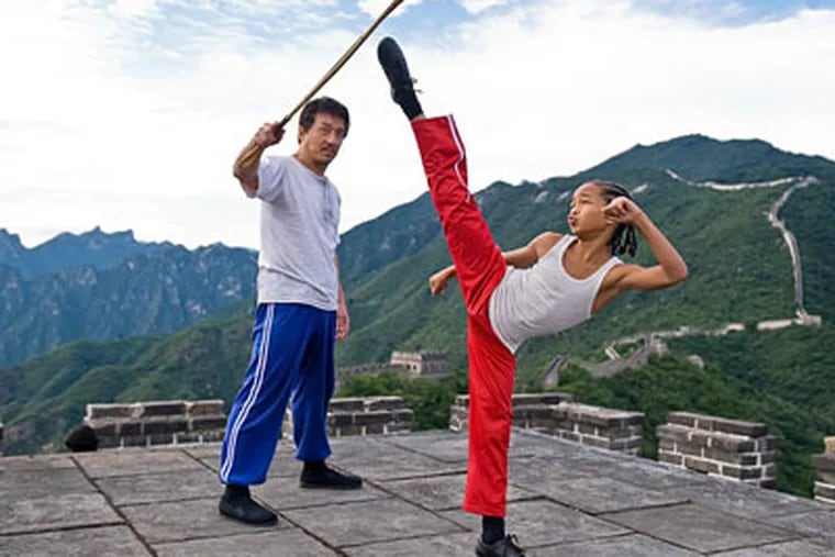 Jackie Chan and Jaden Smith as trainer and student in "The Karate Kid," about a 12-year-old’s cultural clash in moving from Detroit to Beijing.