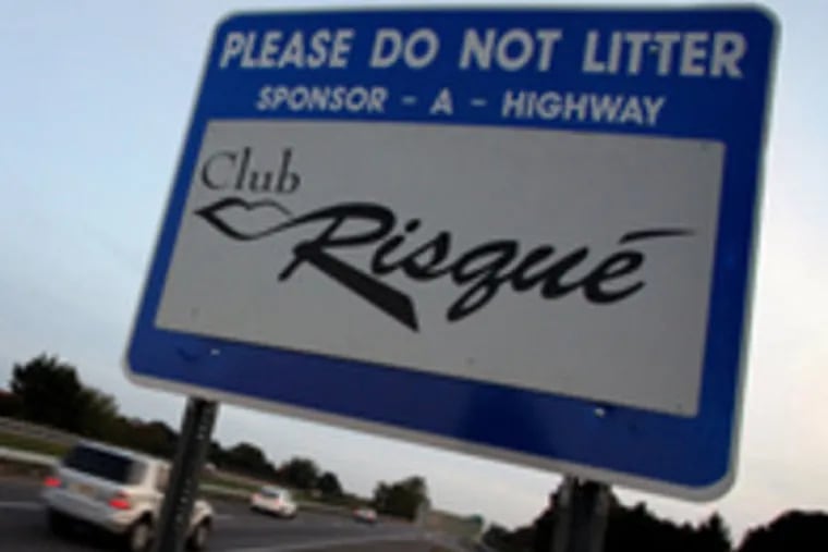 Club Risque, a chain of gentlemen&#0039;s clubs, has sponsored three one-mile stretches of Interstate 95.