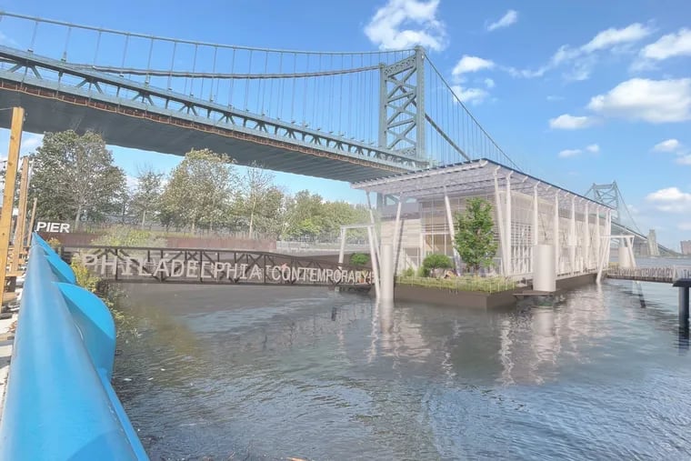 An artist's rendition of the exterior of the Philadelphia Contemporary on Delaware River
