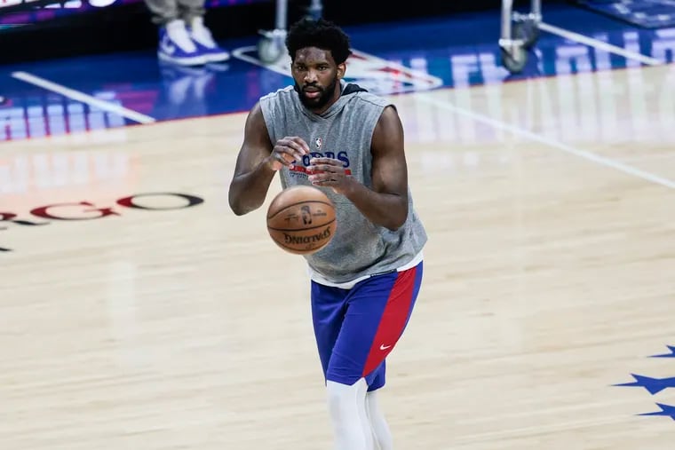 Joel Embiid's status for Game 1 Sunday against the Hawks is still up in the air.