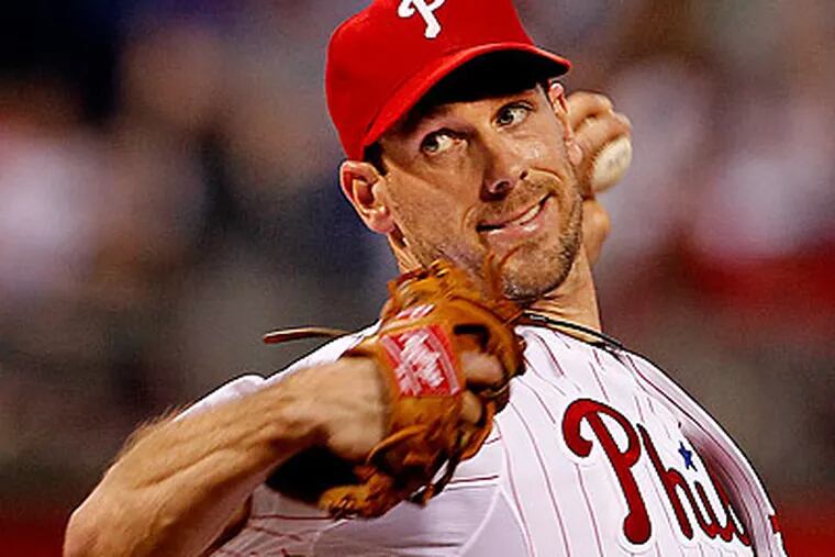 Cliff Lee struck out 10 Dodgers batters in seven shutout innings for the Phillies. (Ron Cortes/Staff Photographer)