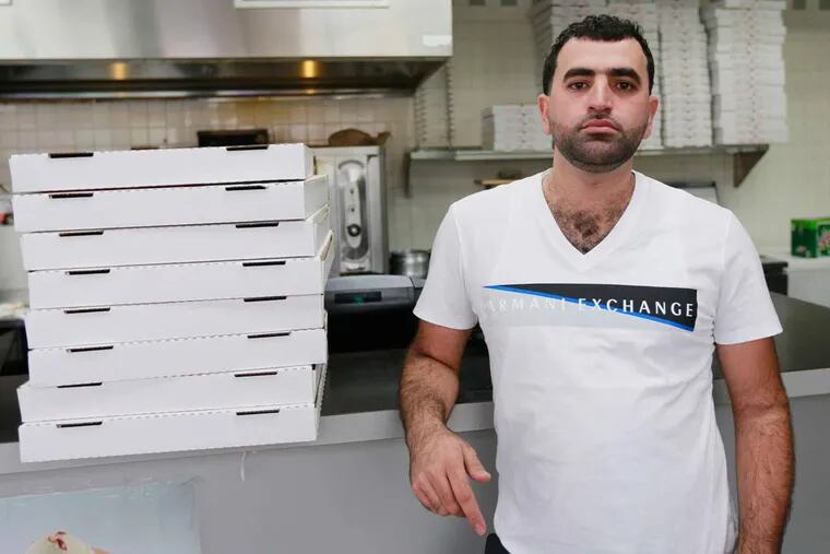 Maher Khalil, owner of a pizzeria in Northeast Philly, was briefly barred from a flight.