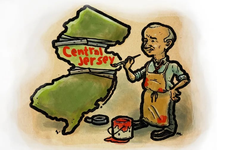 Illustration of New Jersey Governor Phil Murphy designating central New Jersey