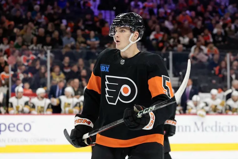 Flyers defenseman Egor Zamula has four points this season, including his first career NHL goal, but has struggled with consistency.