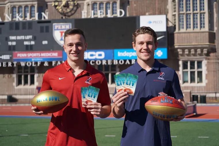 Anthony Lotti (left) and Sam Philippi were awarded two tickets each to Super Bowl 54 in Miami.