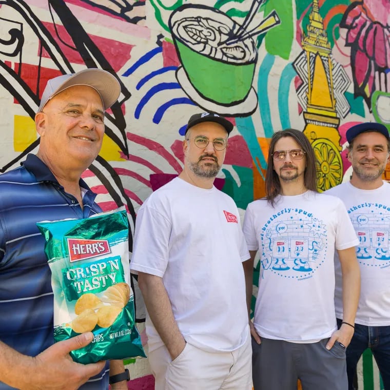 From left: Bob Clark, a vice president of marketing at Herr's, with Tim Gough, of Dirty Hands Studio, and Johnny Zito and Tony Trov, of South Fellini.