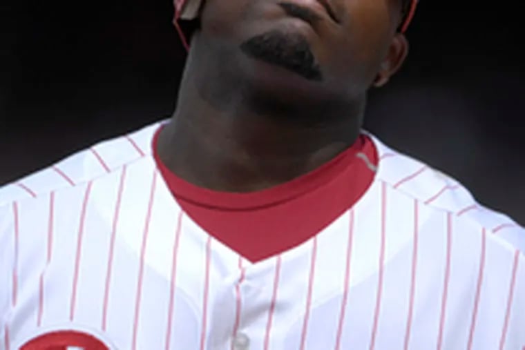 Ryan Howard pinch-hit last night but is resting his sprained thigh and knee during series with Diamondbacks.