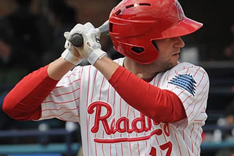 Phillies' prospect Cody Overbeck entered the weekend hitting .271 with 11 home runs and 31 RBIs. (Ralph Trout/Reading Phillies)