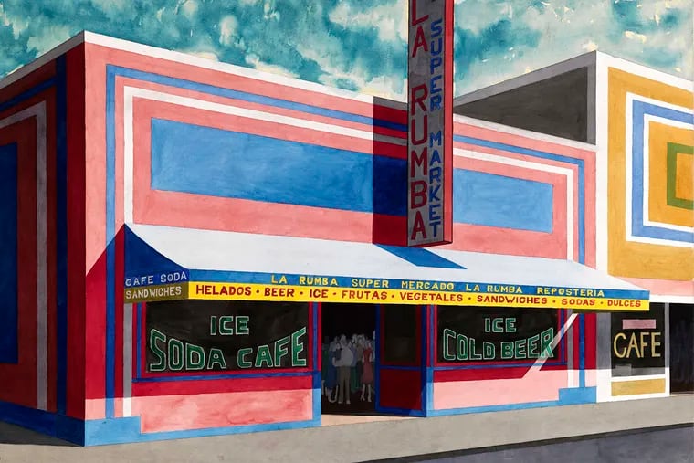 "Untitled, Bronx Storefront, 'La Rumba Supermarket'" by Emilio Sanchez, at the Delaware Art Museum.